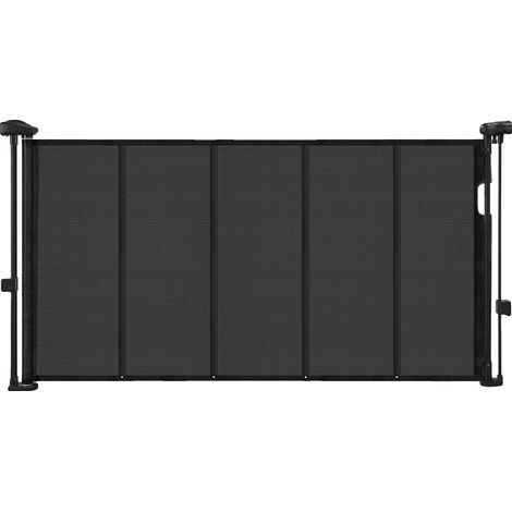 Barrera de seguridad retráctil para bebés, de malla, con instalación ajustable, color negro, 110 pulgadas. (1/2)