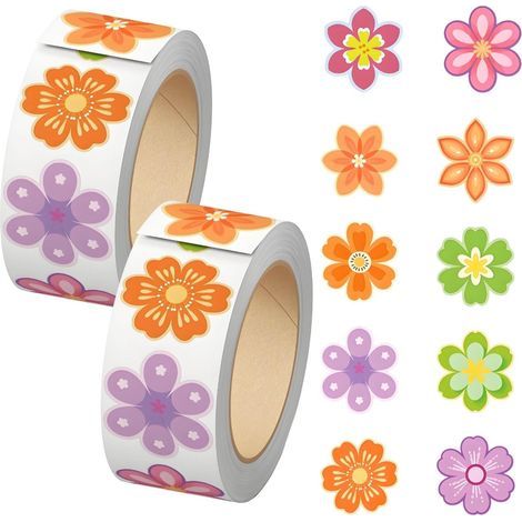 Packung mit 1000 Frühlingsblumenaufklebern, Blumenaufklebern, Blumenaufklebern für Kinder, Blumenaufklebern, Frühlings-/Sommerblumenaufklebern, Sommeraufklebern (1/5)