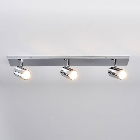[GEBRAUCHT] B-Ware Lindby Deckenleuchte Dejan LED Lampe 3-flg dimmbar chrom IP44 65x9cm Badezimmer (1/2)