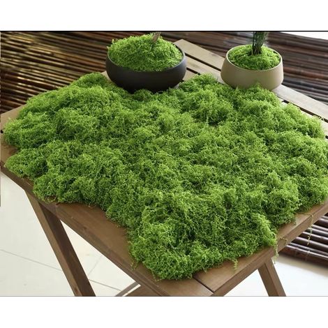 d'artisanat de mousse artificielle aménagement paysager gazon rocaille décorative clair 200g Vert (1/5)