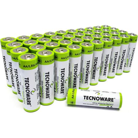40 Piles alcalines AA 1.5V, Énergie Fiable pour Dispositifs, Sécurité Renforcée, Longue Durée, Emballage en Papier et Carton, Piles AA, (1/5)