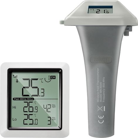 Thermomètre de piscine sans fil flottant facile à lire avec capteur de température flottant et facile à lire pour piscine, eau de bain et jacuzzi Affichage LCD intérieur Couplage 8 (1/5)
