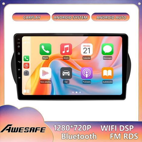 AWESAFE Radio de Coche Android 13 para Fiorino Qubo Nemo (2008-2017) 4GB+64GB Pantalla Táctil de 9'' Bluetooth CarPlay Android Auto GPS WiFi (1/5)