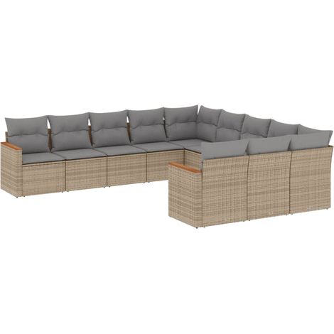 Maison Exclusive - Patio Sofa Set 11 plaza Beige and Grey (1/5)