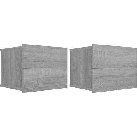 Set di 2 comodini con cassetti 40 x 30 x 30 cm in legno ingegnerizzato grigio DEC035659