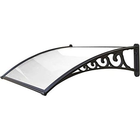 Pensilina Maya in Policarbonato Compatto Satinato 100x80 cm Nero (1/2)