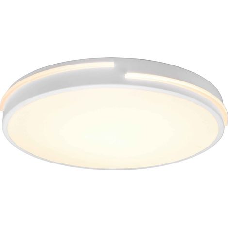 Plafoniera LED c/telecomando, metallo, bianco opaco, D40 cm, Tacoma (1/5)
