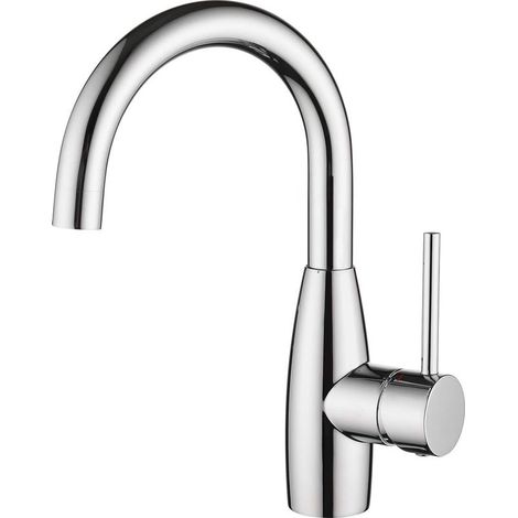 Robinet Salle Bain, Robinet Lavabo Pivotant à 360°, Mitigeur Lavabo à Bec Haut, Robinet pour Salle de Bain ou Petite Cuisine, Chrome (1/5)