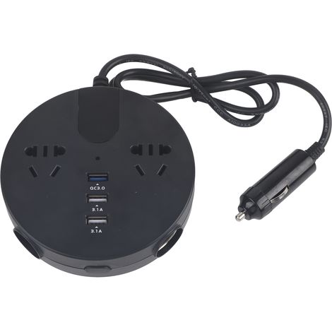 Onduleur Voiture 150W 12V/24V vers 220V avec Affichage Numérique LED - Noir (1/5)