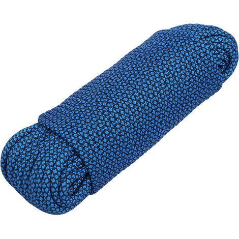 Corde de parachute militaire standard 9'' avec longe, idéale pour le camping, l'escalade et la survie (31 m, couleur bleue).