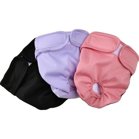 Culotte pour Chien, Ajustement Réglable, Lavable et Réutilisable, Ensemble de 3 pièces, M (1/2)