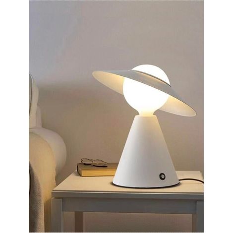 Lampada Da Tavolo Scrivania Comodino Lume Porta Lampadina E27 Lumetto Bianco (1/4)