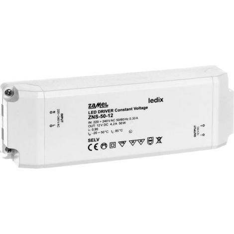 Fuente de alimentación LED delgada de 12 V CC y 50 W ZNS-50-12 LDX10000140