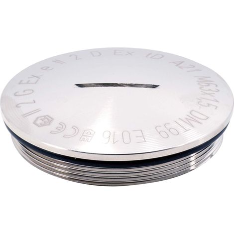 Bouchons obturateurs ATEX M63x1.5 MBR-M63-ATEX rond avec joint torique laiton (CuZn) nickelé Ex e IIC Gb, Ex tb IIIC Db / II 2G (1,2) II 2D (21,22) - 1 Stück (1/2)