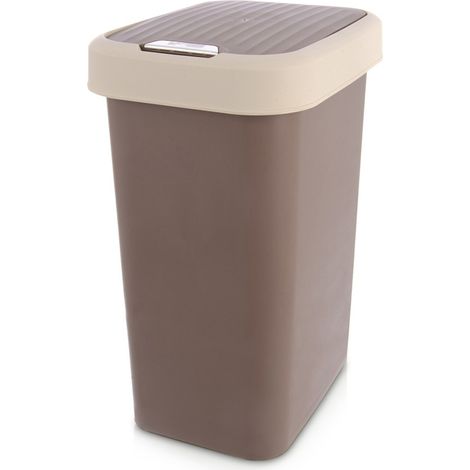 Brauner Kunststoff-Mülleimer, Abfalltrennbehälter, 25 l