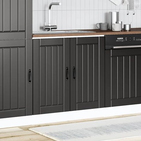 Maison Exclusive - Mobile Base Lavello Lucca Nero in Legno Multistrato