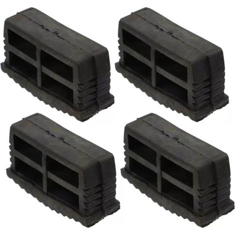 Lot de 4 patins stabilisateurs d'échelle, 60 x 22 mm, en caoutchouc antidérapant, pour pieds d'échelle pliants (1/4)