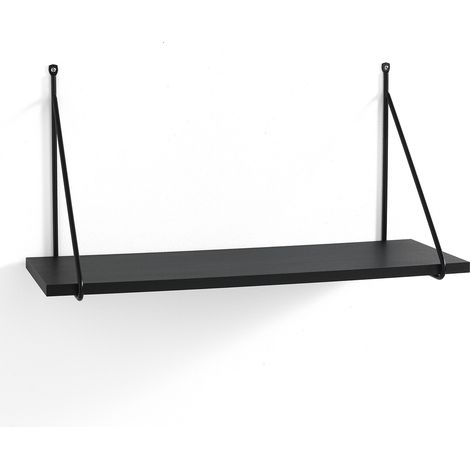 Hängeregal aus Holz und Stahl, Design Level - Schwarz (1/4)