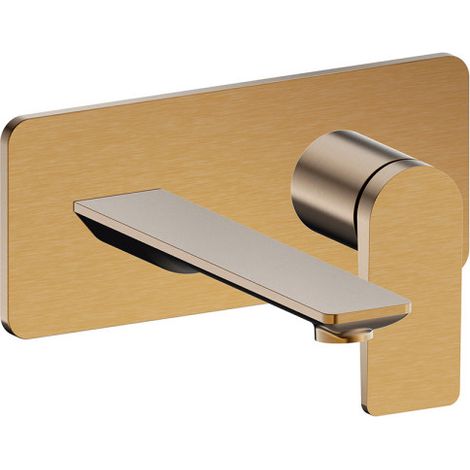Façade mitigeur lavabo encastré bec 185 mm or rose brosse - CRISTINA ONDYNA BA25634P
