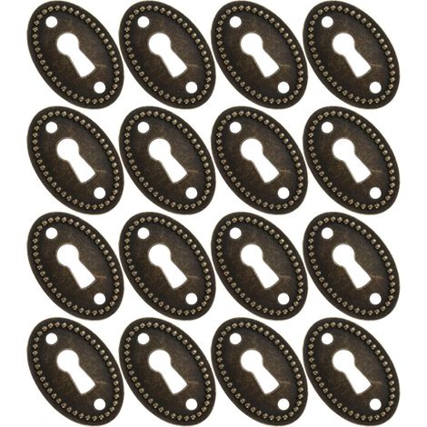 Lot de 16 plaques ovales en alliage zinc pour serrures, caches (1/5)