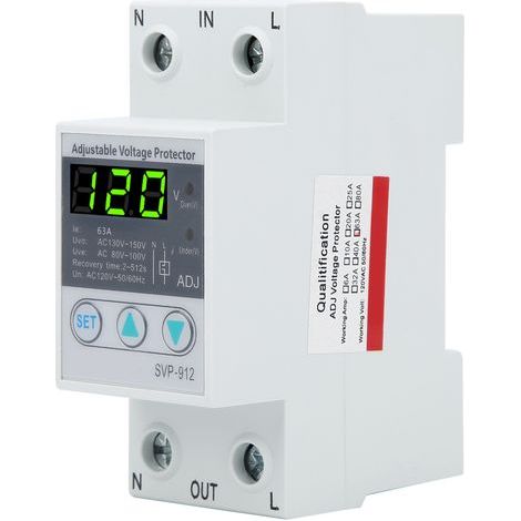 SVP912 120VAC interrupteur de Protection à réinitialisation automatique sous tension à récupération automatique réglable (63A) (1/5)