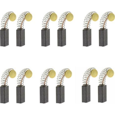 Escobillas de carbón universales para amoladoras angulares y lijadoras orbitales – Paquete de 6 pares, compatibles con los modelos más comunes. (1/2)