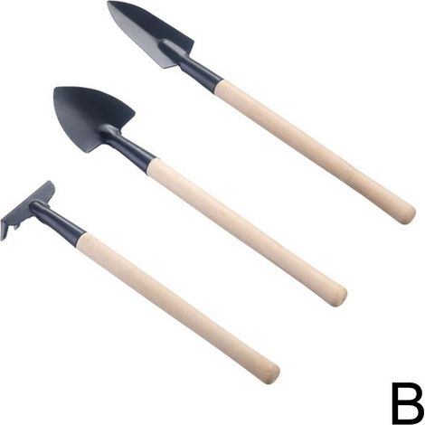 Rake - Shovel - Trowel Set - 3-Piece Garden Tool Kit for Soil Loosening Potting and Trimming - Metal - Multi-Functional - 1 Set (1/5)