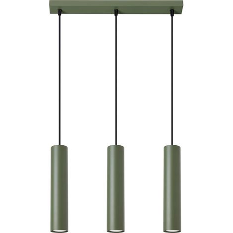 Lámpara colgante Vaza verde oliva, 3 luces (1/5)
