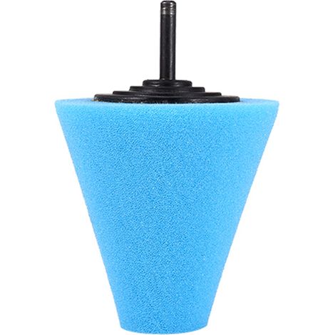 1 tampon de polissage conique en mousse bleue, diamètre 80 mm, pour jantes et poignées de porte (1/5)