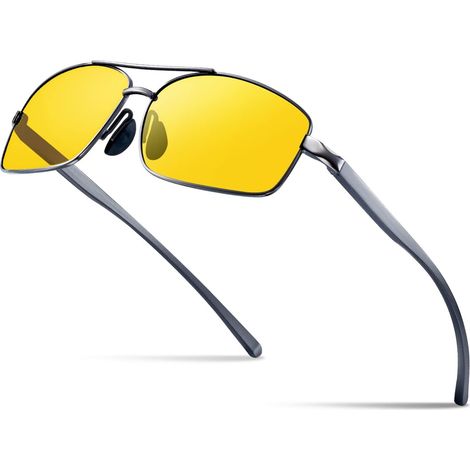 Bloomoak Lunettes de conduite de nuit lunettes de vision de nuit polarisées - revêtement anti - éblouissement - Protection UV 400 - conduite - pêche - tir - sports de plein air - lunettes neutres (1/5)