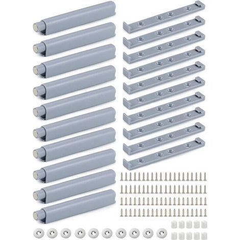 Schranktürdämpfer, Push-to-Open-System mit Dämpfer, grau, Küchentürdämpfer, Schranktürdämpfer für Soft-Close-Schränke, 10 Stück (1/4)