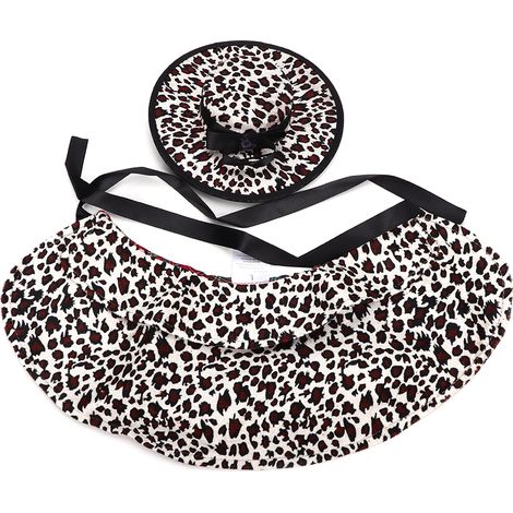 Polyester pour animaux de compagnie Halloween vêtements de noël accessoires perruque Costume chapeau cape pour chats petits chiensPF32 léopard blanc S (1/5)
