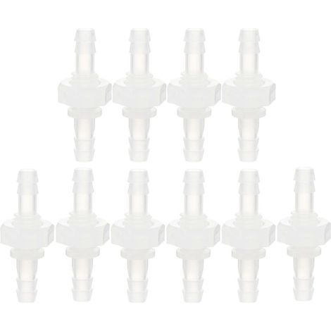 Adaptateur de raccordement pour tuyau de réservoir cloisonné, forme hexagonale, couleur transparente, lot de 10. (1/5)