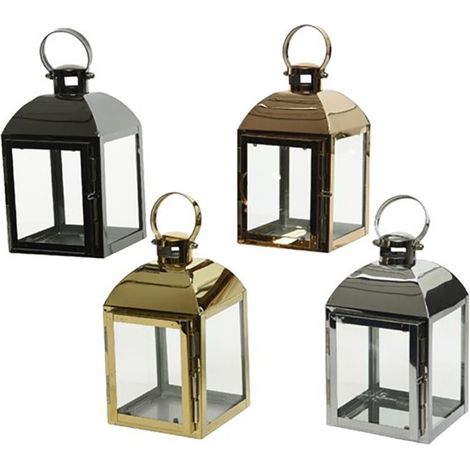 LANTERNA DECORATIVA 1PZ IN METALLO COLORE A SCELTA 10X11X18CM ADDOBBI NATALE (1/2)