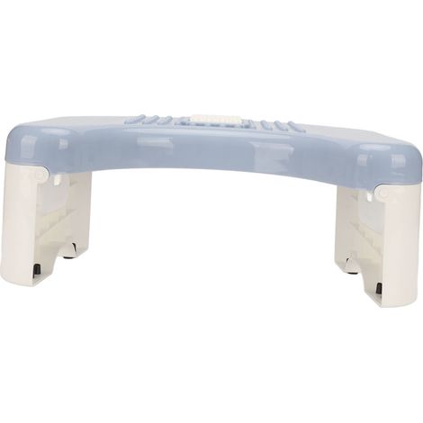 Tabouret de toilette pliable en forme de U, antidérapant, portable et facile à ranger, bleu. (1/5)