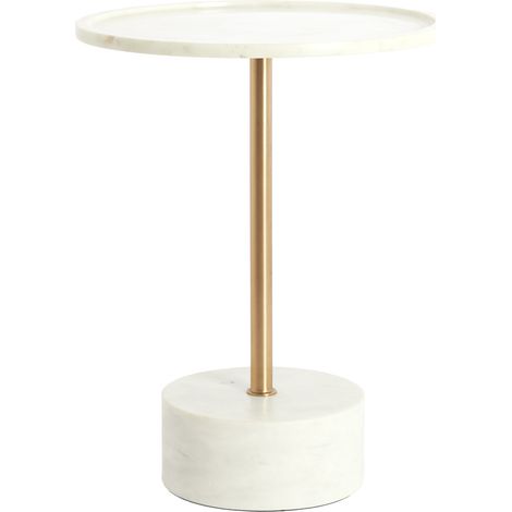 Mesa auxiliar Light & Living CIVITA de piedra con mármol y bronce