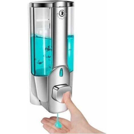 Support mural pour distributeur de savon, distributeur de gel douche pour shampooing liquide pour les mains 350 ml / 12 oz avec serrure contenant manuel de lotion commerciale pour salle de (1/5)