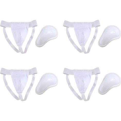 4X Aine Protector Cup Men, Kickboxing Muay Groin Guard, Ventilé Réglable, Fighting Training M (1/5)
