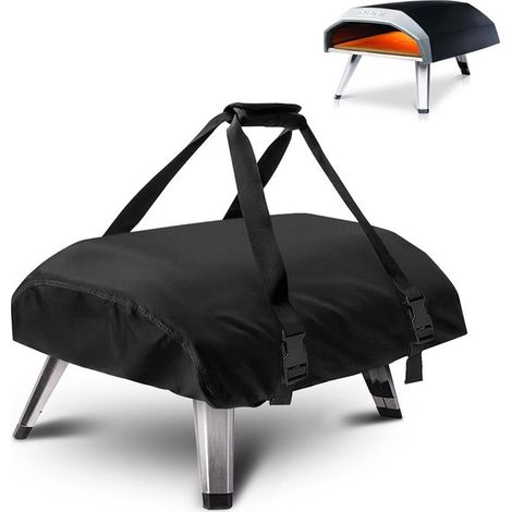 Funda para horno de pizza, 63x41x16cm, Funda impermeable para exteriores, Resistente a la intemperie, Protección UV y resistente al agua, Negro (1/5)