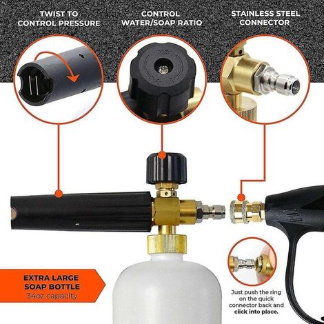 Canon à mousse pour lave-auto - Ensemble complet pour voitures, y compris herbe en mousse, pour décorer voitures, camions ou SUV (1/5)