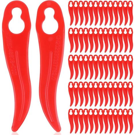 Packung mit 120 Ersatzklingen aus Kunststoff für Einhell- und Bosch-Rasentrimmer – kompatibel mit Akku-Rasentrimmern