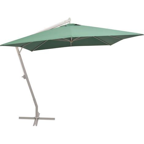 Ampelschirm 300x300 cm Grün Aluminium-Mast