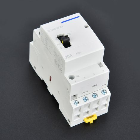 Contacteur domestique CA BCH8-20M 24 V 20 A 4 pôles avec interrupteur de commande manuel 4NO, type rail DIN (1/5)