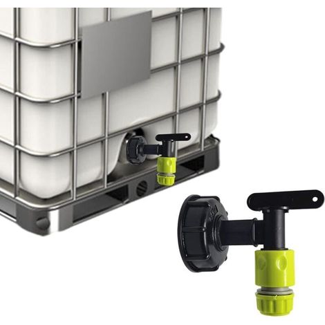 IBC-Tankhahn S60x6 IBC-Tankhahn, 3/4 Zoll IBC-Tankadapter, S60x6 IBC-Tankadapter Kunststoff, IBC-Tankhahnadapter für Gartenhahn