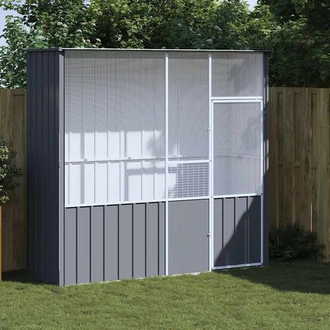 vidaXL Gabbia per Uccelli Antracite 215x78x200 cm in Acciaio Zincato (1/6)