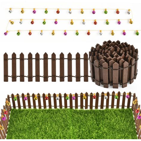 Clôture de Jardin Miniature en bois,90 x 5 cm Mini Clôture de Jardin avec Chaîne légère, Mini Fée Jardin Décoration pour Poupée Maison Accessoires Bricolage Jardin Décoré Terrasse Bonsaï (1/5)