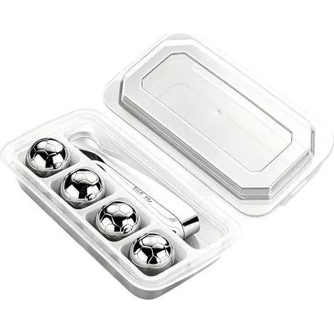 Glaçons en acier inoxydable réutilisables en forme de ballon de football (1/3)