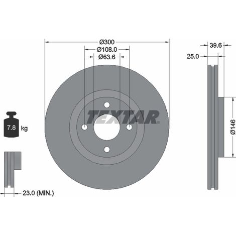 Lot de 2 Disques de frein Textar 92315503 FORD 2147409 GN151125CA