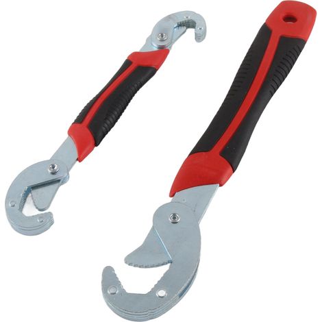 Set mit 2 multifunktionalen selbstspannenden Schraubenschlüsseln 9–32 mm, universeller Schnellverschluss-Rohrschlüssel