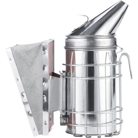 Affumicatore in acciaio inox con scudo termico – strumento per apicoltura – attrezzatura per apicoltura – fumo per alveare